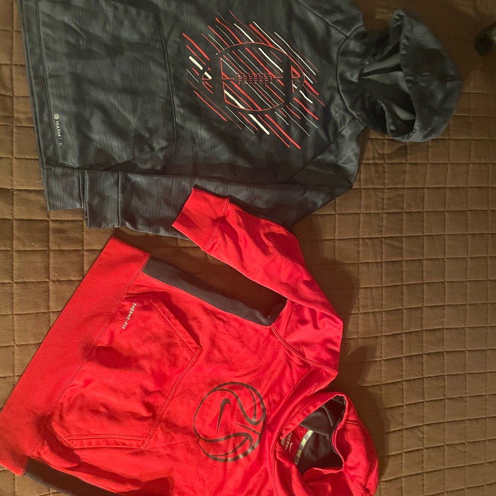 Intact. Nice sweatshirts, dry fit like new.